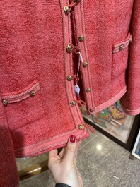A Chanel classic two-pocket pink tweed jacket, 1983