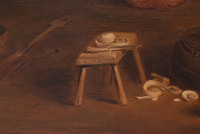 Engelse school, navolger van David Wilkie (1785-1841): 'The blind fiddler', olie op doek, 19de/20ste eeuw