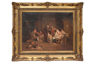 Engelse school, navolger van David Wilkie (1785-1841): 'The blind fiddler', olie op doek, 19de/20ste eeuw