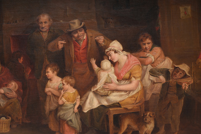 Engelse school, navolger van David Wilkie (1785-1841): 'The blind fiddler', olie op doek, 19de/20ste eeuw