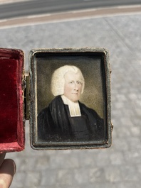 &Eacute;cole anglaise: Portrait de l'&eacute;v&ecirc;que William Cleaver, miniature, d&eacute;but du 19&egrave;me si&egrave;cle