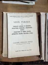 Vaste collection de catalogues de ventes aux ench&egrave;res, e.a. Frederik Muller, Georges Petit, Fernand Fievez, Georges Giroux, ..., 19&egrave;me/20&egrave;me si&egrave;cle