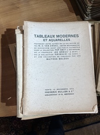 Vaste collection de catalogues de ventes aux ench&egrave;res, e.a. Frederik Muller, Georges Petit, Fernand Fievez, Georges Giroux, ..., 19&egrave;me/20&egrave;me si&egrave;cle