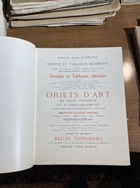 Vaste collection de catalogues de ventes aux ench&egrave;res, e.a. Frederik Muller, Georges Petit, Fernand Fievez, Georges Giroux, ..., 19&egrave;me/20&egrave;me si&egrave;cle