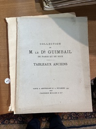 Vaste collection de catalogues de ventes aux ench&egrave;res, e.a. Frederik Muller, Georges Petit, Fernand Fievez, Georges Giroux, ..., 19&egrave;me/20&egrave;me si&egrave;cle