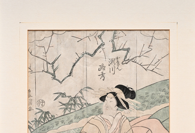 Three Japanese Ukiyo-e woodblock prints, Toyokuni Utagawa and Kuniyoshi Utagawa, Meiji, 19th/20th C.