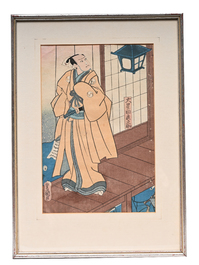 Three Japanese Ukiyo-e woodblock prints, Toyokuni Utagawa and Kuniyoshi Utagawa, Meiji, 19th/20th C.