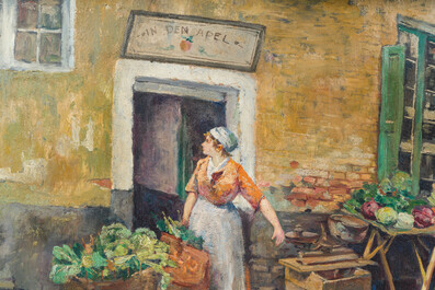 Robert Boudry (1878-1961): 'In den apel', huile sur panneau, dat&eacute; (19)19