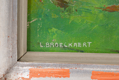 Louis Broeckaert (1892-1957): 'La Senne &agrave; Beersel', huile sur toile, dat&eacute; (automne) 1944