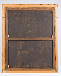 Ecole flamande: Saint Joseph et l'Enfant J&eacute;sus entour&eacute; d'anges, huile sur toile, 18&egrave;me si&egrave;cle