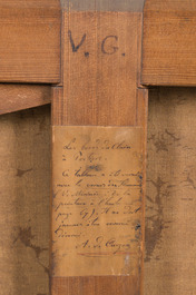 Paul-Alfred Parent de Curzon (1820-1895): 'Les bords du Clain &agrave; Poitiers', huile sur toile