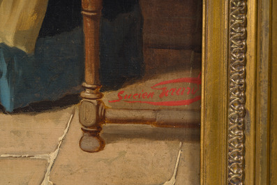 Lucien G&eacute;rard (1852-1935): Le marchand ambulant, huile sur toile