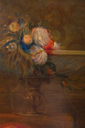 &Eacute;cole belge, suiveur de Gustaaf Wappers (1803-1874): Jeune m&egrave;re avec enfant, huile sur toile, d&eacute;but du 20&egrave;me si&egrave;cle