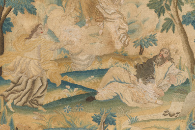 Panneau de broderie figurant l'Assomption de Marie, Angleterre, 18&egrave;me si&egrave;cle