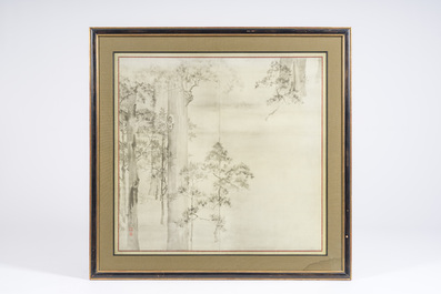 Ikeda Koson (1803-1868): Cypres bomen, collotypie op papier