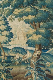 Tapisserie murale &agrave; d&eacute;cor d'oiseaux dans un jardin de ch&acirc;teau, Flandres, fin du 17&egrave;me si&egrave;cle