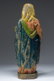 Sainte femme en bois sculpt&eacute; et polychrom&eacute;, Flandres, 17&egrave;me si&egrave;cle