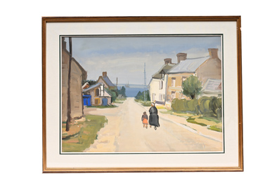 Hubert Malfait (1898-1971): 'Bretagne', gouache op papier