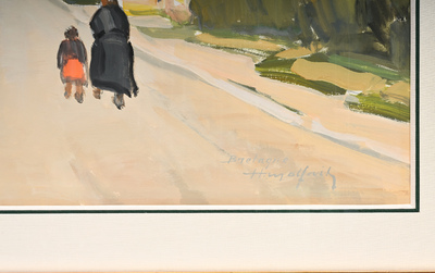 Hubert Malfait (1898-1971): 'Bretagne', gouache op papier