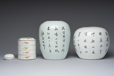 Collection vari&eacute;e en porcelaine de Chine famille rose et qianjiang cai, 18&egrave;me/20&egrave;me si&egrave;cle