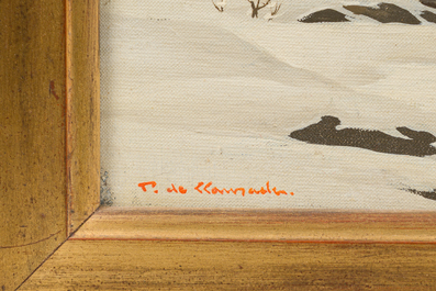 Pierre de Clausade (1910-1976): 'Bord de Loire sous la neige', huile sur toile