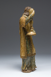 L'archange Jophiel en bois sculpt&eacute; et polychrom&eacute;, 17&egrave;me si&egrave;cle