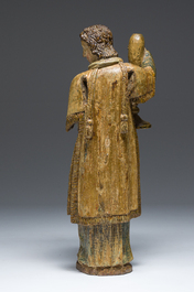 L'archange Jophiel en bois sculpt&eacute; et polychrom&eacute;, 17&egrave;me si&egrave;cle
