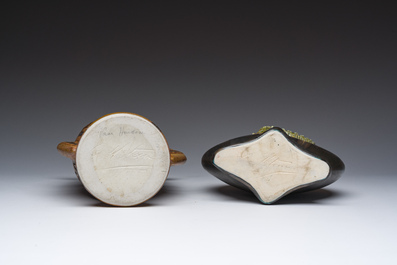 Gilbert M&eacute;t&eacute;nier (1876-?): Deux vases Art D&eacute;co