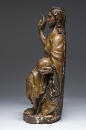 Christ Sauveur en bois sculpt&eacute; et polychrom&eacute;, 16&egrave;me/17&egrave;me si&egrave;cle
