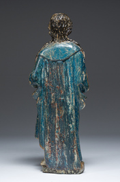 Sainte femme en bois sculpt&eacute; et polychrom&eacute;, Flandres, 17&egrave;me si&egrave;cle