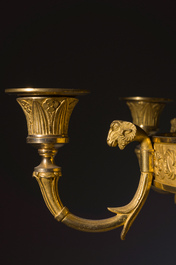 Cand&eacute;labre Charles X &agrave; six lumi&egrave;res en bronze dor&eacute;, France, attribu&eacute; &agrave; Pierre-Philippe Thomire, ca. 1820-1830