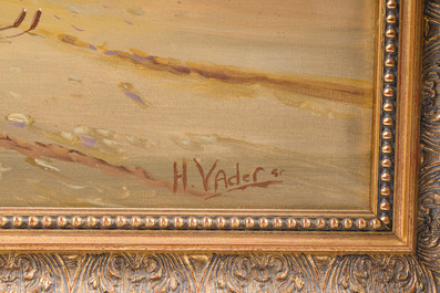 Hendri(c)k Vader (1928-1997, &agrave; la mani&egrave;re de): Le retour de la p&ecirc;che, huile sur toile