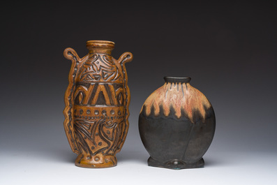 Gilbert M&eacute;t&eacute;nier (1876-?): Deux vases Art D&eacute;co