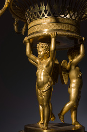 Cand&eacute;labre Charles X &agrave; six lumi&egrave;res en bronze dor&eacute;, France, attribu&eacute; &agrave; Pierre-Philippe Thomire, ca. 1820-1830