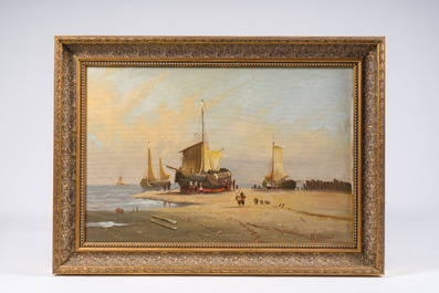 Hendri(c)k Vader (1928-1997, &agrave; la mani&egrave;re de): Le retour de la p&ecirc;che, huile sur toile