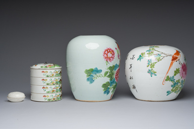 Collection vari&eacute;e en porcelaine de Chine famille rose et qianjiang cai, 18&egrave;me/20&egrave;me si&egrave;cle