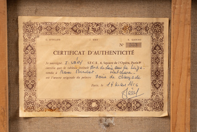 Pierre de Clausade (1910-1976): 'Bord de Loire sous la neige', huile sur toile