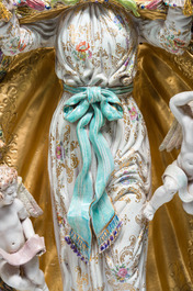 Eugenio Pattarino (1885-1971): Madonna adored by angels, polychrome decorated and gilt terracotta