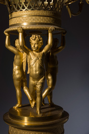 Cand&eacute;labre Charles X &agrave; six lumi&egrave;res en bronze dor&eacute;, France, attribu&eacute; &agrave; Pierre-Philippe Thomire, ca. 1820-1830