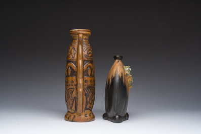 Gilbert M&eacute;t&eacute;nier (1876-?): Deux vases Art D&eacute;co