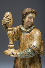 L'archange Jophiel en bois sculpt&eacute; et polychrom&eacute;, 17&egrave;me si&egrave;cle