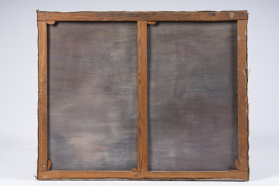 Carl Hensler (19&egrave;me/20&egrave;me si&egrave;cle): Cavalier &agrave; cheval, huile sur toile, dat&eacute; (19)32