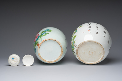 Collection vari&eacute;e en porcelaine de Chine famille rose et qianjiang cai, 18&egrave;me/20&egrave;me si&egrave;cle