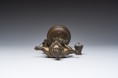 Alphonse-Henri Nelson (1854-1919): The water maiden, patinated bronze, marked 'Cie des bronzes de Bruxelles'