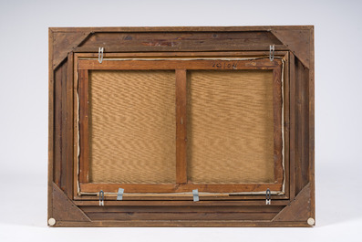 Auguste Breugelmans (1869-1918): Vue de la jet&eacute;e du village, huile sur toile