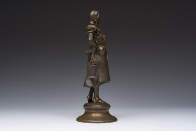 Alphonse-Henri Nelson (1854-1919): The water maiden, patinated bronze, marked 'Cie des bronzes de Bruxelles'