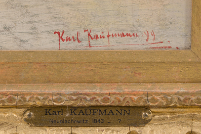 Karl Kaufmann (1843-1905): View of the Santa Maria della Salute in Venice, oil on panel, dated (18)99