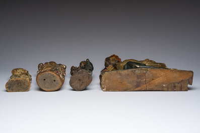 Quatre sculptures de sujets religieux en bois polychrom&eacute;, 17&egrave;me si&egrave;cle et post&eacute;rieur