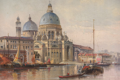 Karl Kaufmann (1843-1905): View of the Santa Maria della Salute in Venice, oil on panel, dated (18)99