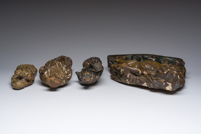 Quatre sculptures de sujets religieux en bois polychrom&eacute;, 17&egrave;me si&egrave;cle et post&eacute;rieur